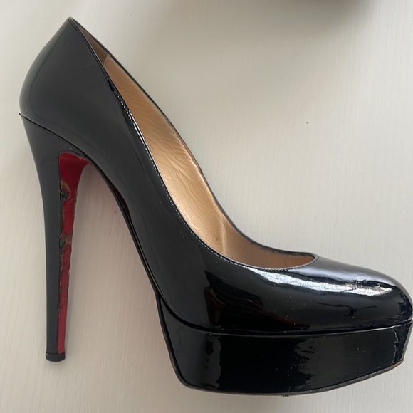 Christian Louboutin Bianca Black Patent  Leather 140 Pumps Size 39/9 - Picture 6 of 9